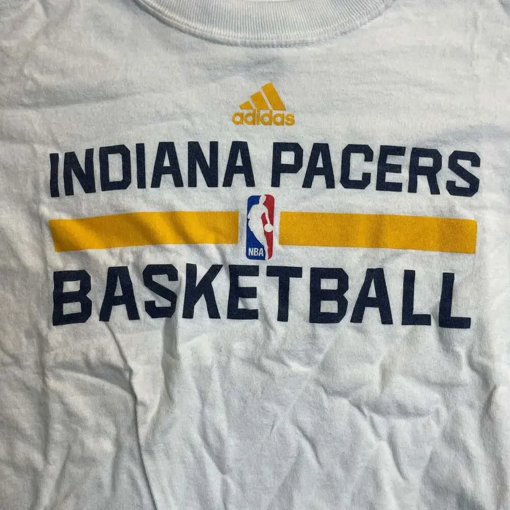 Adidas Indiana Pacers Basketball Long Sleeve T-Shirt Men’s Small White NBA